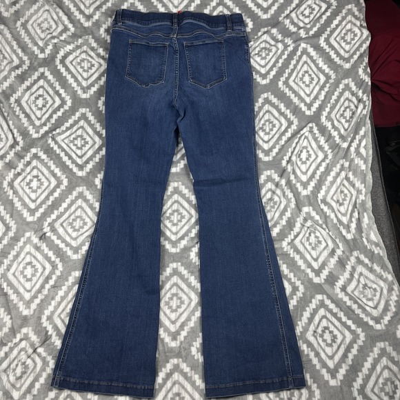 Spanx Flare Jeans Womens XL Regular Midnight Shade Stretch Denim Slimming - Picture 12 of 14